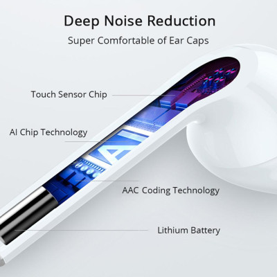 CINCATDY Tai Nghe Bluetooth V5.0 Earbuds Gaming Headphone True Wireless Headset K-88 - Hàng Chính Hãng