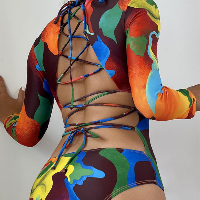 Set bikini bộ bơi đi biển liền thân hở lưng sang trọng