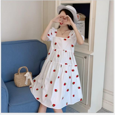 ĐẦM BẦU VÁY BẦU CÔNG SỞ KẾT TRÁI  DÂU TÂY DỄ THƯƠNG