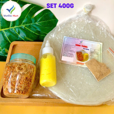 Combo Bánh Tráng Phơi Sương, Bơ, Muối Tép Hành Phi Viettin Mart 400g/850g
