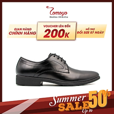 Giày tây nam Oxford Tomoyo đen bóng TMN92101