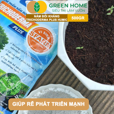 Nấm Đối Kháng Trichoderma Plus Humic GreenHome, Bao 500gr, Ủ Phân Hữu Cơ, Ủ Rác, Bổ sung Axit Humic
