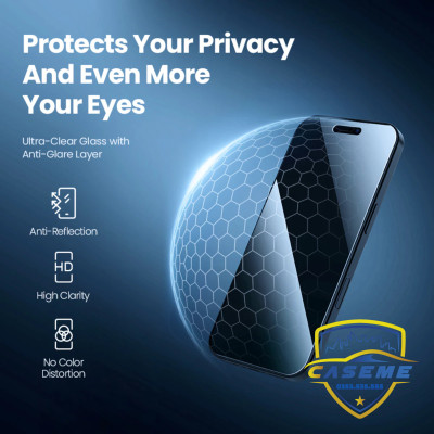 Kính cường lực chống nhìn trộm Nillkin dành cho iPhone 17, iPhone Air, iPhone 17 Pro, iPhone 17 Pro Max kèm khung trợ dán - Hàng chính hãng