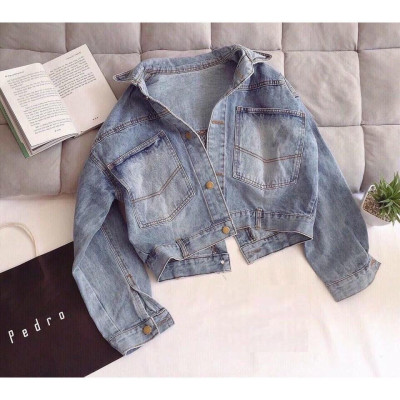 Áo khoác jean 4 CÚC SAU LƯNG bao đẹp chuẩn shop-A3043