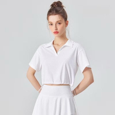 Áo thể thao dáng ngắn croptop rút dây thời trang trẻ trung cho nữ
