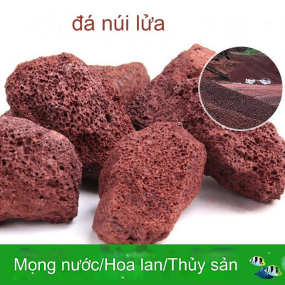 Đá nham thạch đỏ Trung Quốc cỡ to lọc nước cho bể cá cảnh 500Gr