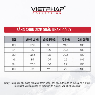 (SALE UP TO 70%) Quần Kaki Nam VIỆT PHÁP Form Classic Có Ly Chất liệu Cao Cấp Chống Nhăn, Độ Bền Cao 9715