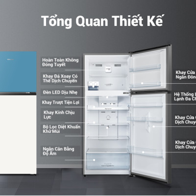 Tủ lạnh Hisense Inverter Pro 424L RT549N4EW-MBU tiết kiệm điện năng, bảo hành 3 năm - HÀNG CHÍNH HÃNG