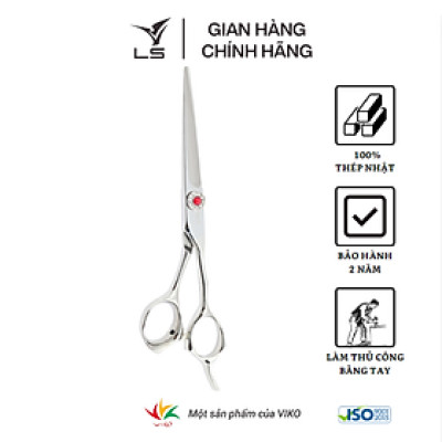 Kéo cắt tóc LS lưỡi thẳng quai offset vênh đỡ ngón cố định PSO/6.0
