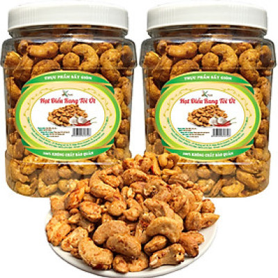 1KG HẠT ĐIỀU NGUYÊN RANG TỎI ỚT LOẠI CAO CẤP THƯƠNG HIỆU SK FOOD
