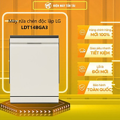 Máy rửa bát chén LG LDT14BGA3 - Sức chứa 14 bộ chén đĩa - 10 chế độ rửa đa dạng - Hàng chính hãng