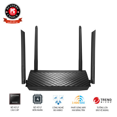 Router Wifi Asus RT-AC59U Mobile Gaming Chuẩn AC1500 MU-MIMO Băng Tần Kép USB Stream 4K - Hàng Chính Hãng