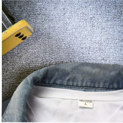 Áo khoác jeans nam xanh in hình A357 MUIDOI