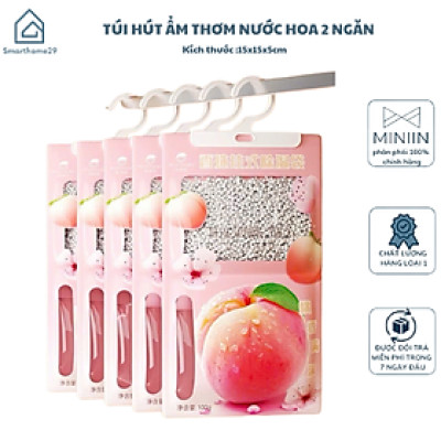 SET 2 Túi Hút Ẩm Mùi Thơm Nước Hoa 2 Ngăn Siêu Thấm - Chống Mốc, Để Tủ Quần Áo, Tủ Giày - HÀNG CHÍNH HÃNG MINIIN