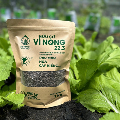 Phân gà hữu cơ Vì Nông viên nén, chuyên dùng rau màu và cây kiểng túi 1kg, phân gà nhập khẩu Nhật