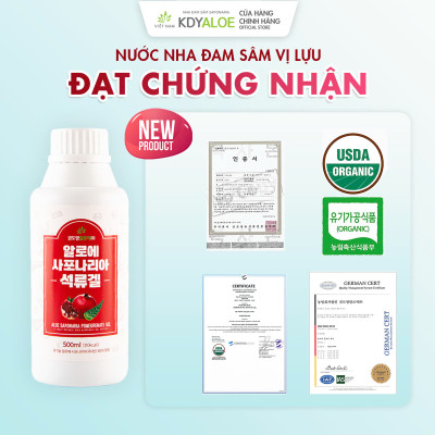 NƯỚC NHA ĐAM SÂM VỊ LỰU HỮU CƠ KDY ALOE CHAI 500ml