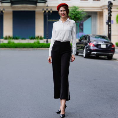 Quần Lửng Ống Rộng Quần Culottes Thời trang thiết kế Hity PAN048 (Đen Huyền Bí)