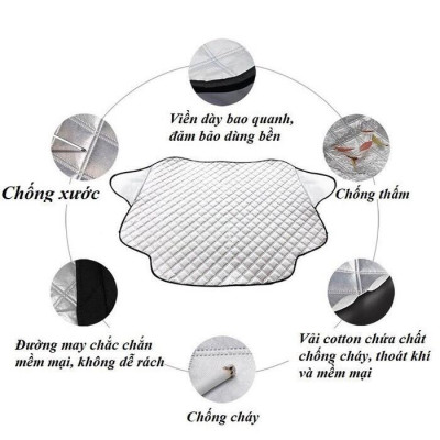 Bạt che nắng kính lái ô tô , tấm che nắng mưa tráng nhôm 3 lớp chống nóng cách nhiệt cao cấp cho ô tô