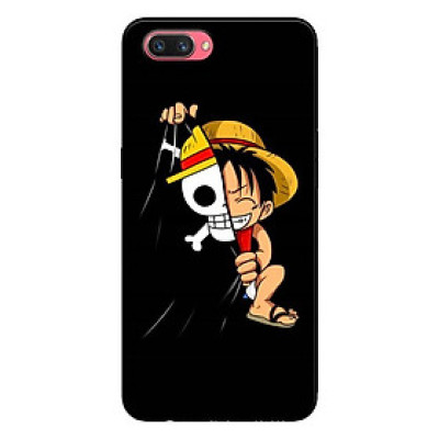 Ốp Lưng in cho Oppo A3s - Realme C1 Mẫu Mũ Rơm Nền Đen - Hàng Chính Hãng
