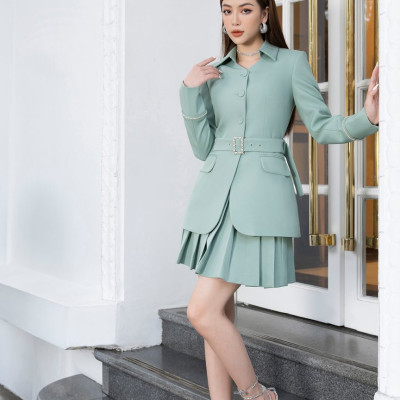 Set Áo khoác & Chân váy QUARZO thiết kế cao cấp WHITE CHIC