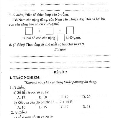 Bộ Đề Kiểm Tra Môn Toán Lớp 2 (Bám Sát SGK Kết Nối Tri Thức Với Cuộc Sống)