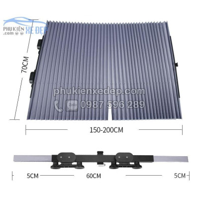 Rèm che nắng kính lái, kính chắn gió thông minh, rèm xếp gợn sóng gọn nhẹ cao cấp