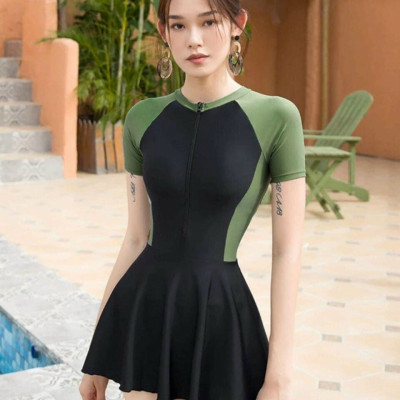 Váy Tắm Biển Nữ Ngắn Tay Liền Thân Chống Nắng