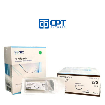 Chỉ phẫu tự tiêu tan chậm CPT Trustigut (C) Chromic Catgut số 2/0 - C30A30