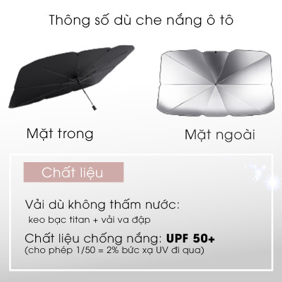 Dù Che Nắng Kính Lái Ô Tô Phản Quang Cách Nhiệt Bảo Vệ Nội Thất - 79*145cm