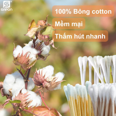 [Lố 6 túi ] Tăm bông vệ sinh người lớn NOVA thân trúc [TB01-515] trúc 200 que