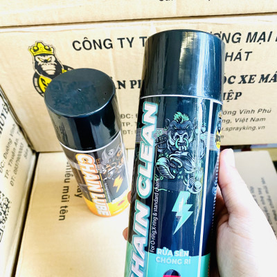 Chai xịt rửa sên, vệ sinh sên, xích xe máy, xe mô tô xe đạp Sprayking Chain Clean 400ml (Mẫu Mới)