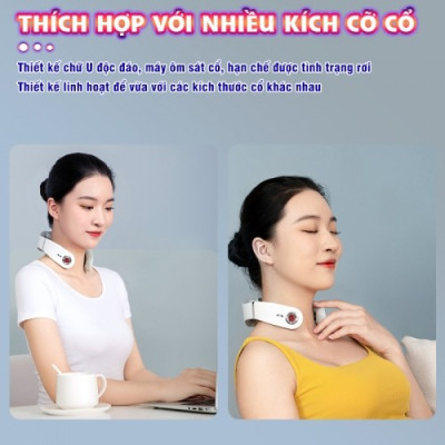 Máy massage cổ xung điện Nikio NK-131 - 8 điện cực, 2 miếng dán, HDSD bằng giọng nói