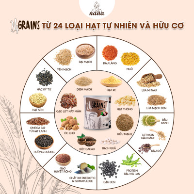 Sữa Hạt Gạo Lứt Hữu Cơ 24Grains 700g Vị Socola Nhập Khẩu Malaysia Cho Trẻ Từ 3 Tuổi & Người Lớn Bổ Sung Dinh Dưỡng Vegan - 24grainsvn