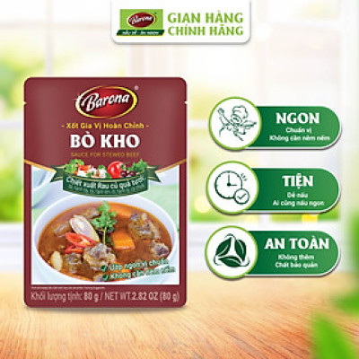 Gia Vị Barona 80g ướp ngon chuẩn vị không cần nêm nếm nêm sẵn thành phần tự nhiên, giá sỉ dạng thùng (1 thùng 80 gói)