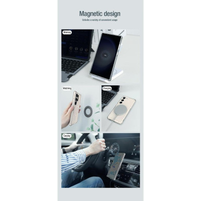 ỐP LƯNG cho Samsung Galaxy S24 ULTRA 5G / S25 Ultra NILLKIN NATURE TPU PRO hỗ trợ sạc không dây - Lưng kính trong PC + Viền nhựa dẻo TPU - Hàng chính hãng