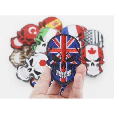 Patch vải đầu lâu_quốc kỳ các nước dán quần áo_ba lô