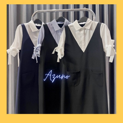 Váy Bầu Công  Sở Thiết Kế Miny V68 Chất Liệu Chéo Nhật Phối Thô Nến Mặc Mùa Hè Thu