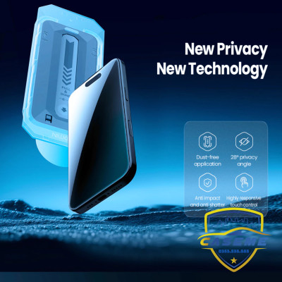Kính cường lực chống nhìn trộm Nillkin dành cho iPhone 17, iPhone Air, iPhone 17 Pro, iPhone 17 Pro Max kèm khung trợ dán - Hàng chính hãng