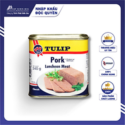 Thịt Heo Hộp Tulip 340g - Nhập Khẩu Đan Mạch | Tulip Pork Luncheon Meat 340g