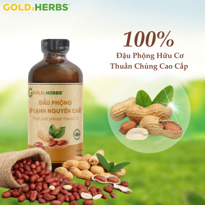 Dầu phộng ép lạnh nguyên chất GoldzHerbs - Chai 120ml/ 250ml