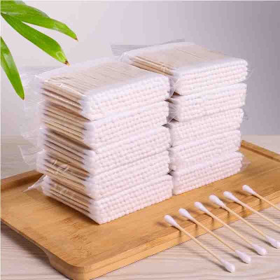 SET 3 Túi 100 Tăm Bông Ngoáy Tai, Lấy Ráy Tai Thân Gỗ, Bông Kháng Khuẩn Thân Thiện Với Môi Trường, Tiện Dụng Trong Gia Đình. TakyHome 7033set3