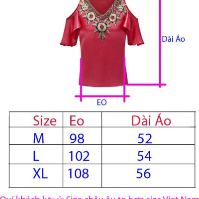 Áo trễ vai nữ thiêu hoa dành cho người mập