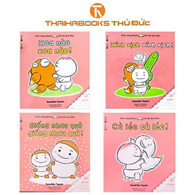 Sách - Chơi Cùng Momo - Chú Bé Quả Đào: Xoa Nào + Xình Xịch + Giống Nhau Quá + Cù Léc - Thái Hà Books