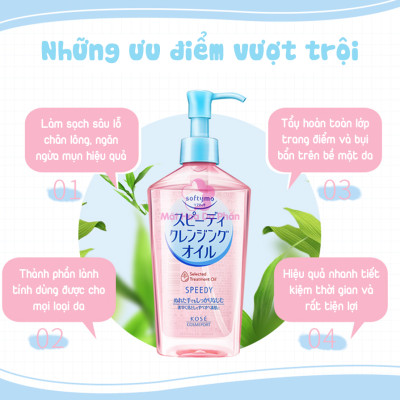 Dầu Tẩy Trang Kose Softymo Speedy Cleansing Oil Nd túi refill 200ml