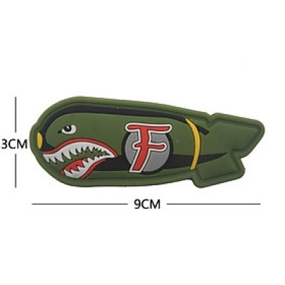 Patch_miếng dán velcro PVC cá mập BOM_chiến thuật