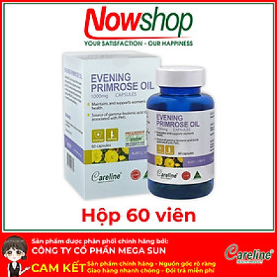 Evening Primrose Oil 1000mg Careline hộp 60 viên dầu hoa anh thảo Úc đẹp da cân bằng nội tiết tố nữ