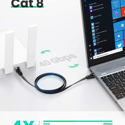 Ugreen UG10983NW134TK 5M CAT8 U-FTP 2000Mhz 30AWG cáp mạng màu đen - HÀNG CHÍNH HÃNG