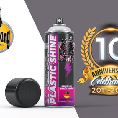Chai xịt phục hồi nhựa nhám, nhựa đen, dưỡng đen dàn nhám Sprayking Plastic Shine 400ml, dàn áo phai màu