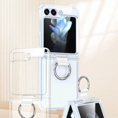 Ốp lưng chống sốc trong suốt kèm iring cho Samsung Galaxy Z Flip 7 , Z Flip 5 hiệu Likgus Cover Ring (chất liệu cao cấp, - hàng nhập khẩu
