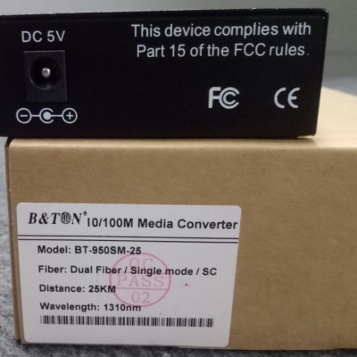 Convector media 2 sợi SC- BTON -10/100M -25km mã BT-950SM-25 . Hàng chính hãng